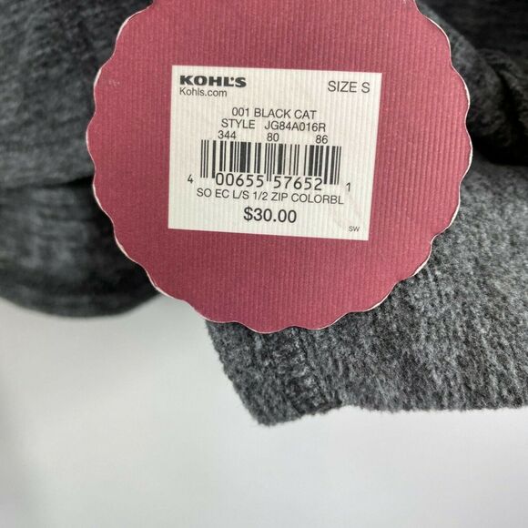 SO Grey Black Colorblock Half Zip Long Sleeve Pullover Junior's Size Small S - Picture 4 of 7